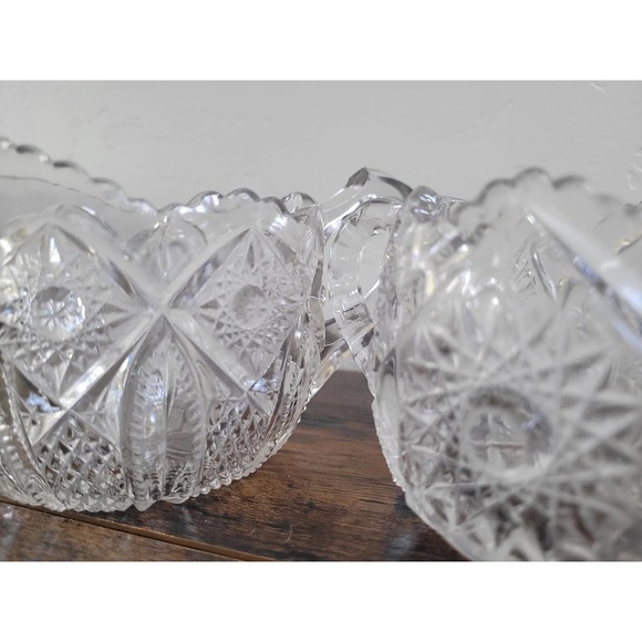 Crystal Cut Glass Creamer and Sugar Bowl | Vintage - Picture 7 of 11